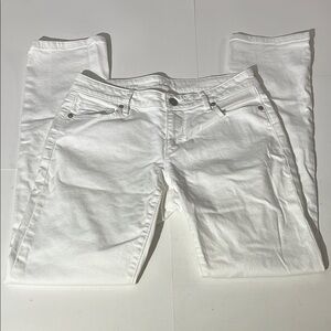 Ann Taylor LOFT Curvy Straight Womens White Jeans Denim Summer sz 27 or 4